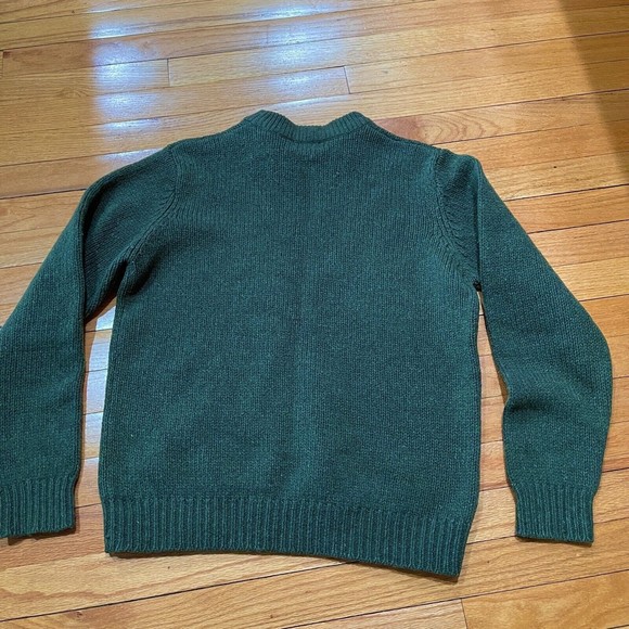 LL Bean Mens Lambs Wool Crew Neck Sweater Size Small S Reg Green Style O DBG9 - Picture 9 of 12